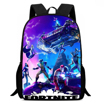 Mochila Escolar Fortnite de 15 Polegadas com Desenho Animado para Crianças, Meninos e Meninas, Mochila Leve com Estampado de Jogo, Grande, Adequada para Idades dos 5 aos 8 Anos
