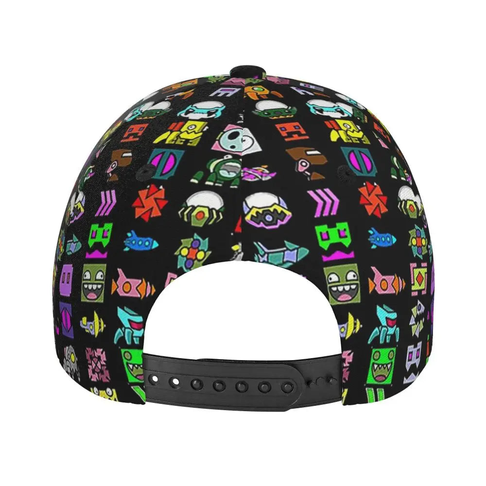 Geometry Dash Mesh Baseball Caps Snapback Fashion Baseball Hats Breathable Casual Casquette Outdoor For Men's And Women's