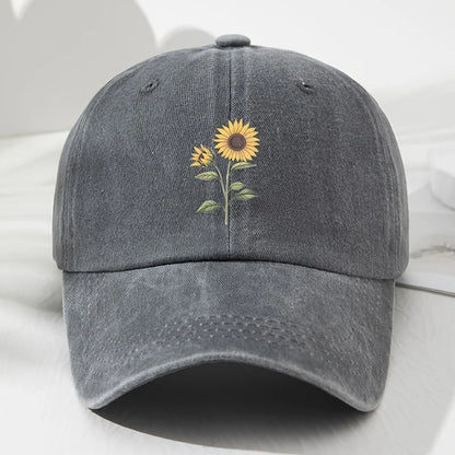 Gorra de béisbol tipo «dad hat» con estampado retro de girasoles, ideal para deportes al aire libre, pesca y acampada, gorra de senderismo