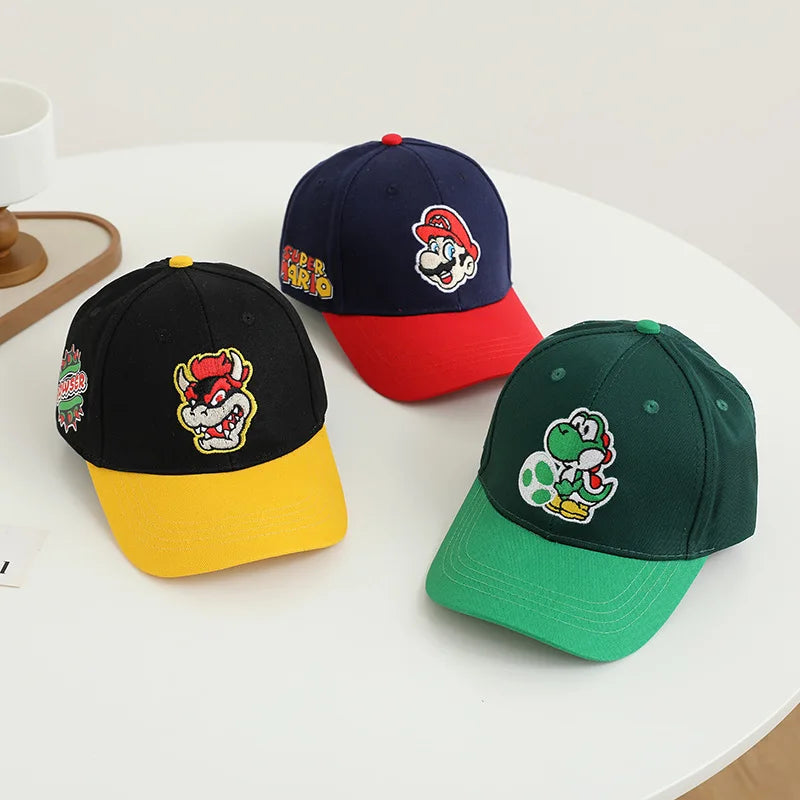 New Super Mushroom Peach Baseball Cap Creative High Color Cartoon Printed Boys and Girls anime merchandise Trendy birthday gifts