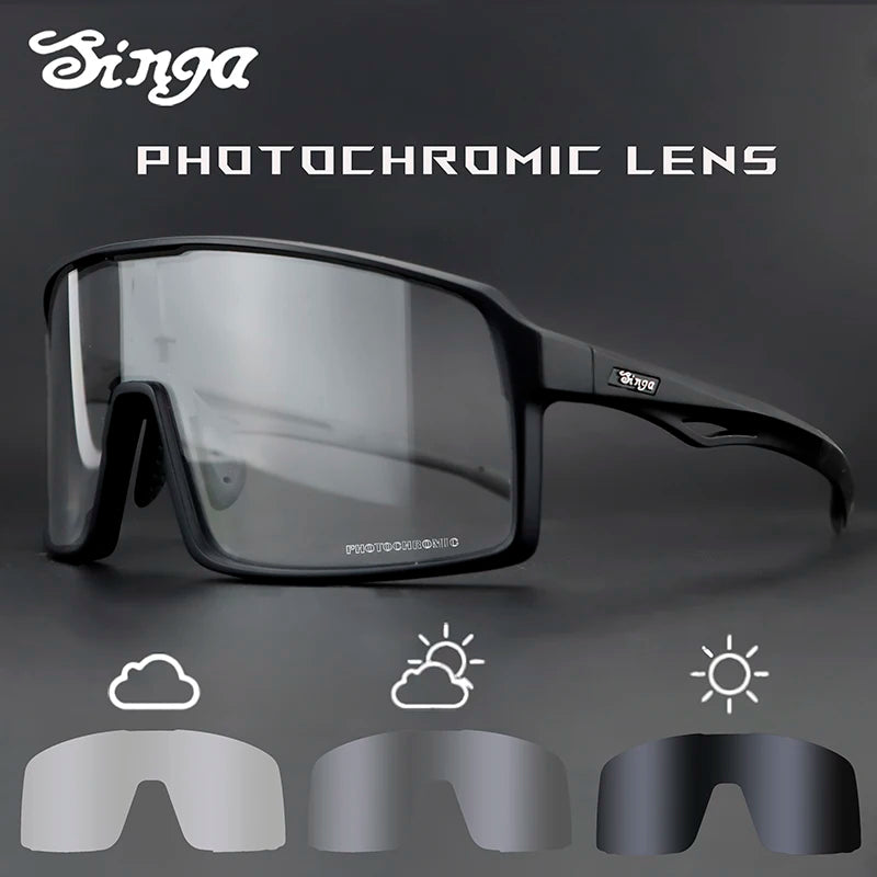 SINGA Photochromic Cycling Sunglasses Sport Glasses Road Bike Glasses MTB Eyewear for Man Women Riding Goggle Cycling Glasses