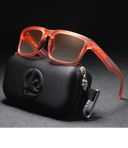 Kdeam 2026 High Quality Polarized Sunglasses for Men Transparent Gray Frame Fashion Unisex Outdoor Luxury Eyeglasses For Couple