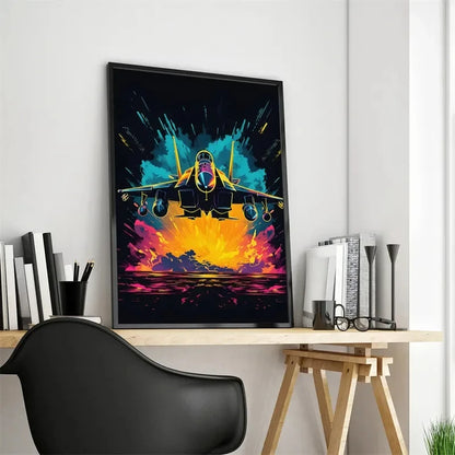 Pop-Neon-Poster mit Videospiel-Charakter, Gamepad, Kopfhörern, Fußball und Basketball – Leinwanddruck, Wandkunst-Dekor für das Gaming-Zimmer