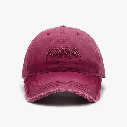 Cappellino da baseball da uomo con ricamo tridimensionale a lettere, parte superiore morbida e bordi grezzi. Modello versatile in stile europeo e americano, regolabile.
