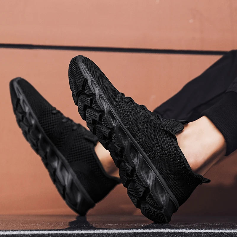Mens Running Shoes Soft Soles Wear-resistant Breathable Sports Shoes Mesh Outdoor Fashion Big Size Tennis Shoes for Men