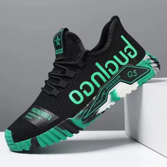 Adidași de mers pe jos cu șireturi, vulcanizați, noi, pentru sală – Pantofi casual confortabili, rezistenți la uzură, de vară, cu plasă, respirați, la modă