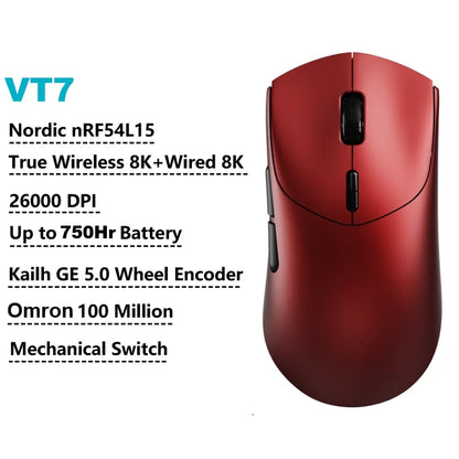 Rapoo GEN-2 VT7 Wireless Gaming Mouse 8K Wireless Polling Rate 53g Lightweight 100-Million Mechanical Switch Macro Enabled