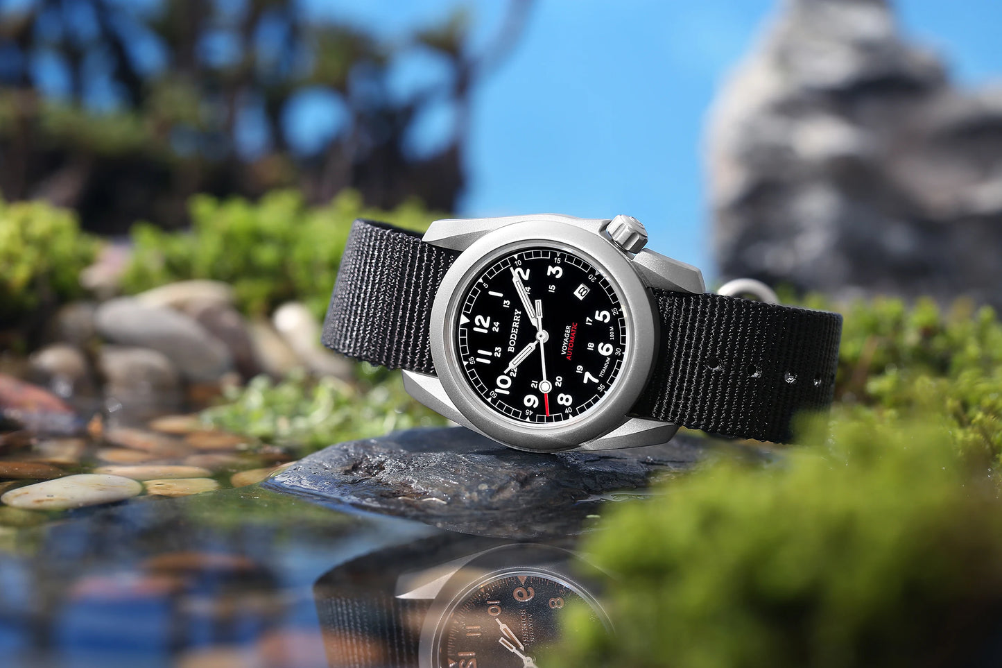 Boderry Field Watches Bronze Case Automatic Mechanical VOYAGER Watch Men's 100M Waterproof Clock Military Top Brand Wristwatch