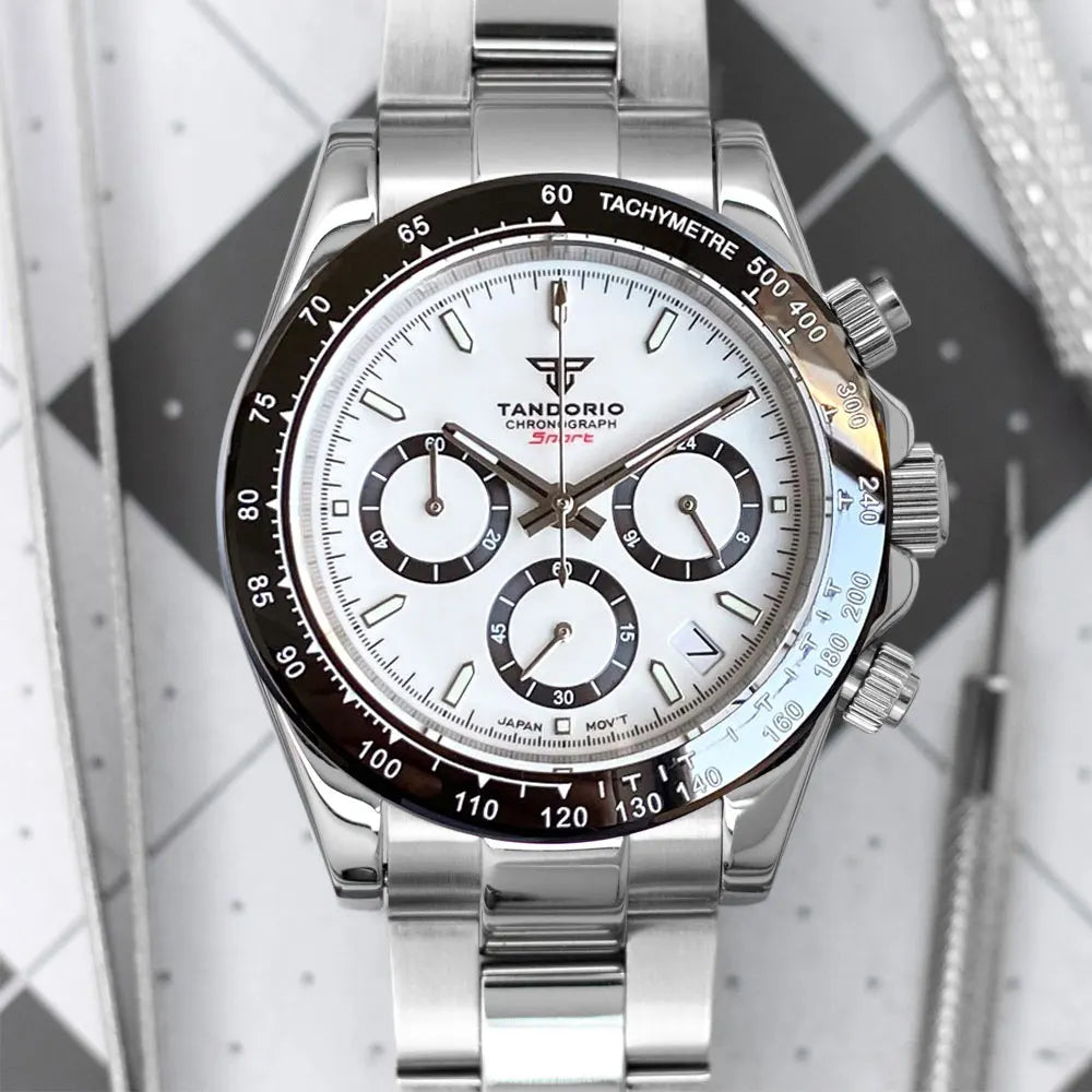 Luxuriöse VK63 Herrenuhr mit Quarzwerk, Business-Chronograph, 39mm, Stahl/Roségold, Datum, leuchtendes Zifferblatt, voll funktionsfähiger Chronograph