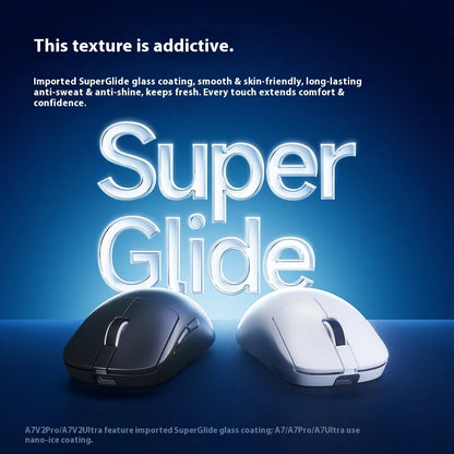 Rato sem fios MCHOSE A7 V2 Ultra+ Tri-Mode leve Paw3950 Ti 42000dpi 500mah para PC, eSports e portátil — acessórios gaming