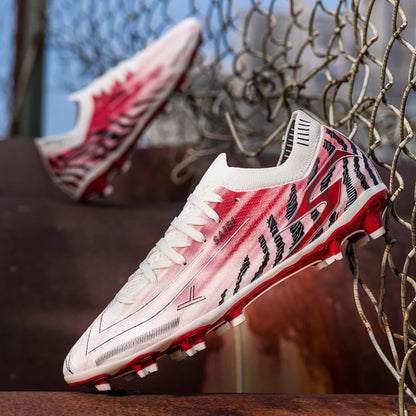 Chaussures de football pour hommes AG FG pour terrain ferme, en matériau PU léger, avec crampons renforcés, pour adultes, pour entraînements de football en extérieur et compétitions.