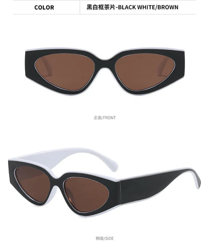 Steampunk Cat Eye Sunglasses Women Men Black-white Frames Trendy Sun Glasses Fashion Retro Vintage Accessories Shades Eyewear