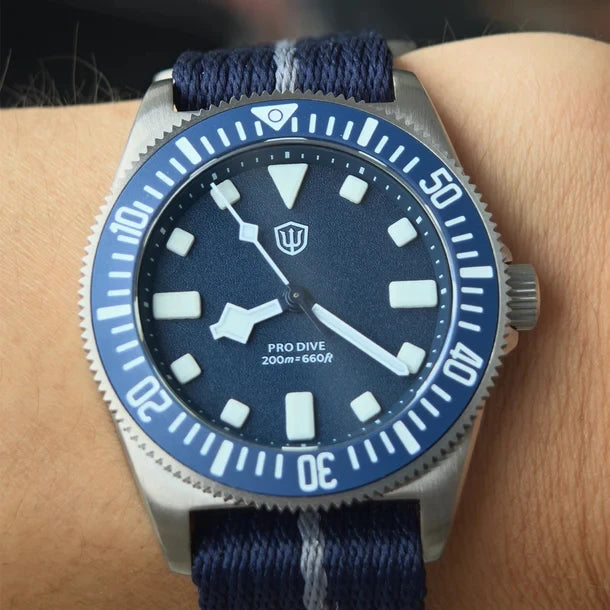 Watchdives 38mm EXD Titanium Diver Watch Sapphire crystal mirror AR coated men's waterproof watch