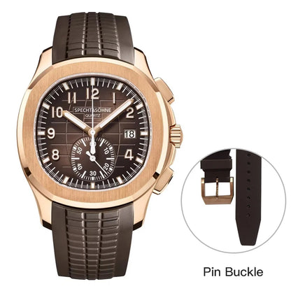 2026 New Specht&Sohne Men's Watches Quartz Watch Top Brand Luxury Chronograph Sport Rubber Luminous 5Bar Waterproof Men's Watch