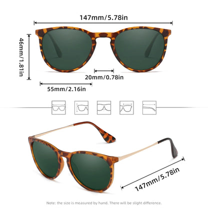 Trendy Cat Eyes Frame Polarized Sunglasses Alloy Design UV400 Travel Glasses For Women Men Driving Eyewear