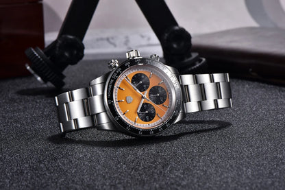 Montres pour hommes Rolls Timi Panda – Chronographe à quartz, modèle de luxe, verre saphir avec traitement antireflet, étanche, style sportif