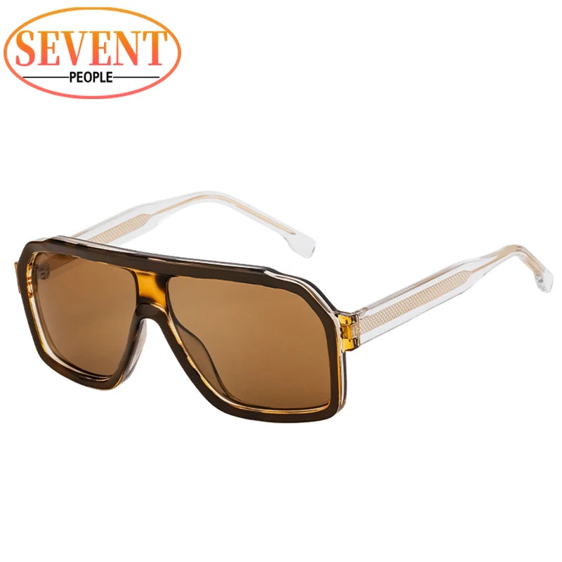 Classic Oversized Square Sunglasses Men 2026 Luxury Brand Trendy Metal Big Frame Goggles Eyewear Stylish Sun Glasses For Ladies