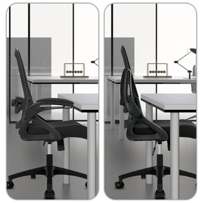 Milacyee Ergonomic Office Chair with Lumbar Support, Adjustable Desk Chair, 90° Flip-Up Armrest, Height Adjustable Mesh Executive Chair