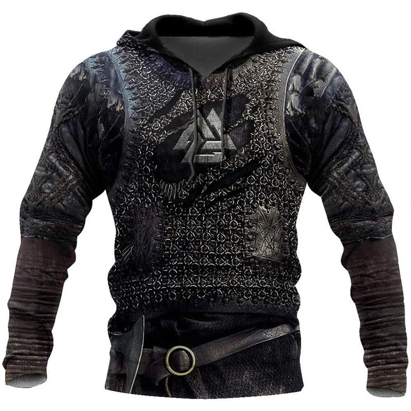 2024 Mens Hoodies Eagle Tattoo Pattern Vikings 3D Printed Fashion Casual Harajuku Hip Hop Autumn And Winter Oversized Sudaderas, Produit gaming premium Fraquane