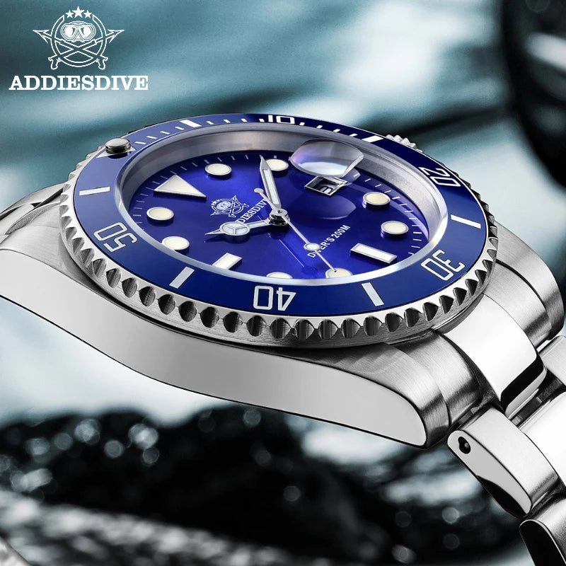 Orologio ADDIESDIVE in acciaio inox da uomo, al quarzo, stile business e casual europeo e americano, impermeabile, per sport outdoor