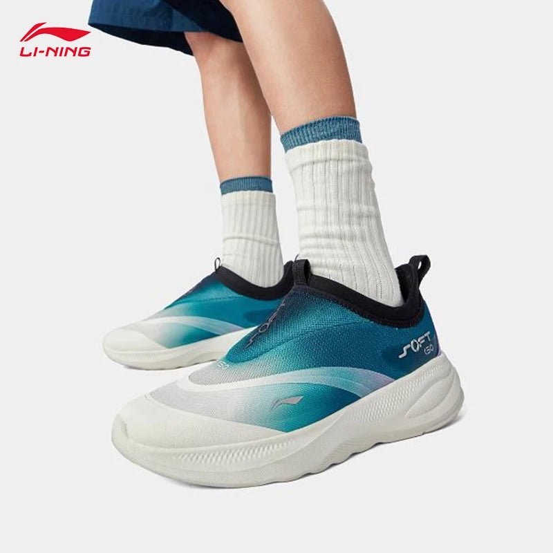 LI-NING SOFT GO 2 Sapatilhas de Caminhada para Homem Slip-on, Macias, com Calcanhar Espesso, Confortáveis, Resistentes, Desportivas e Casuais AGLV005