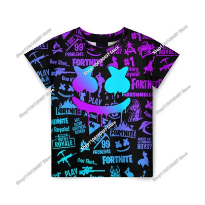 2026 Fortnite T-shirt Boys Summer Anime Game T Shirt Everyone T-Shirt Cute Tee Shirt Basic Battle Gamer Short Sleeve Man Tshirt