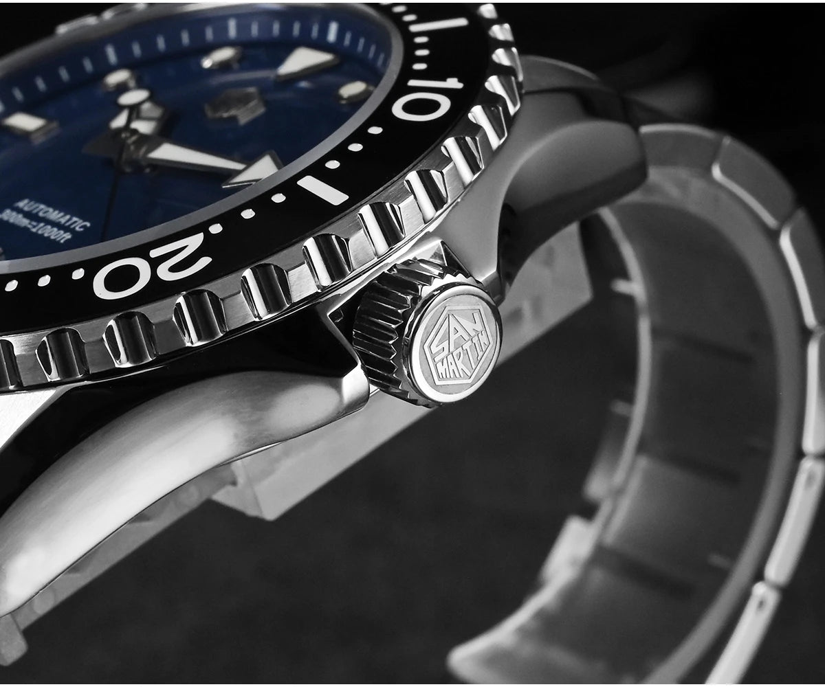 San Martin New 40-44mm Luxury Men's Diver Watch Classic High Quality NH35 YN55 Automatic Mechanical Sapphire BGW-X1 20Bar SN0009