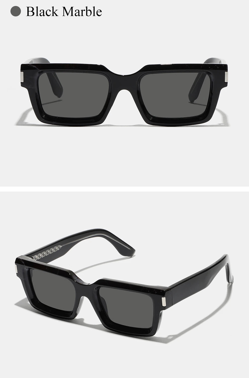 Ruiao 2026 retro black designer sunglasses vintage for women luxury square rectangular man UV400 Propionate insert pin eyewear