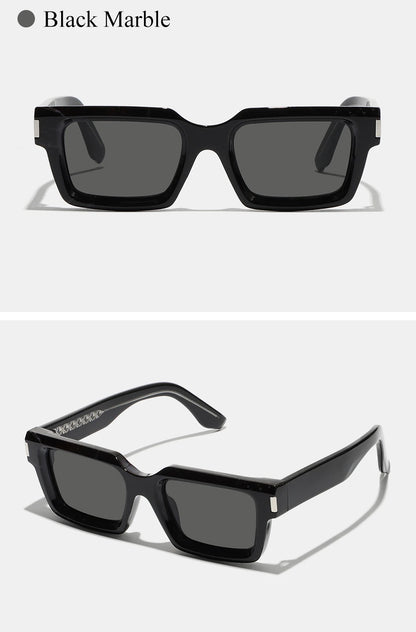 Ruiao 2026 retro black designer sunglasses vintage for women luxury square rectangular man UV400 Propionate insert pin eyewear