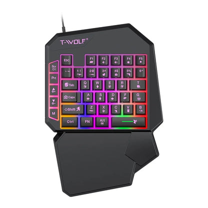 Gamer Kit Mobile Gaming Keyboard Mouse Mobile Games Converter 3 In 1 Combo One Hand Keyboard for PUBG Mobile Games TF900