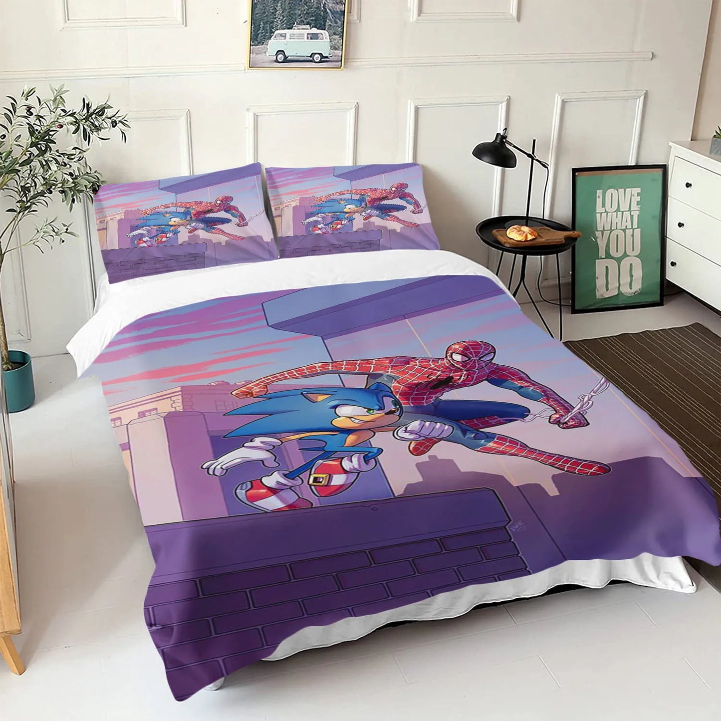 The Movie hedgehogs Boy Bedding Set Anime Digital Cartoon Sonics Duvet Cover Comforter Bed Youth Kids Girl Boys Gift