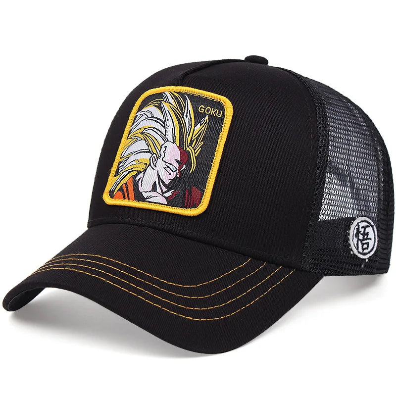 Dragon Ball Anime Character Printed Baseball Cap For Men And Women Hip Hop Hat Truck Driver Mesh Hat Summer Outdoor Sunshade