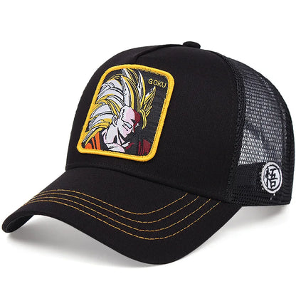 Dragon Ball Anime Character Printed Baseball Cap For Men And Women Hip Hop Hat Truck Driver Mesh Hat Summer Outdoor Sunshade