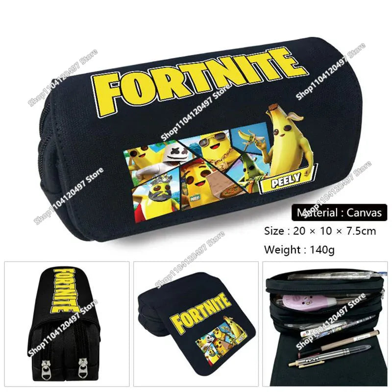 Victory Royale ученически несесер за момчета и момичета, Fortnite, голям капацитет, Peely, Llama Hero, детска кутия за химикалки, чанти за деца и тийнейджъри