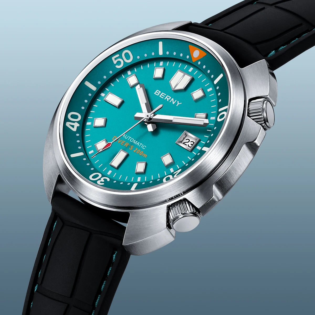 BERNY 20ATM Diver Watch For Men Mechanical Miyota 8215 Sapphire Sports Diving Luminous Anti-collision Crown Dual Crown Men Watch