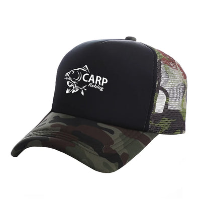 Șepci de camionagiu pentru bărbați cu imprimeu amuzant cu pește crap, șapcă de baseball pentru pescuit, șepci unisex din plasă pentru vară, model MZ-169