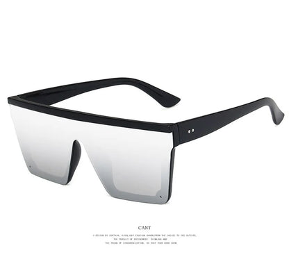 New Large-frame One-piece Sunglasses, European And American Fashionable Square Frame Sunglasses For Women, Colorful Glasses