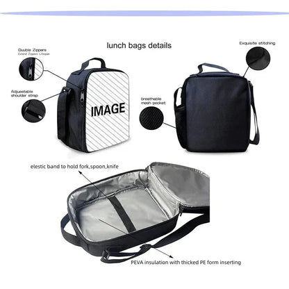 Hot Game FortniteS isolierte Kinder-Tasche mit großem Fassungsvermögen für Jungen und Mädchen, Schüler, Outdoor-Picknick, wiederverwendbare Thermo-Kühltasche und Lunchbox