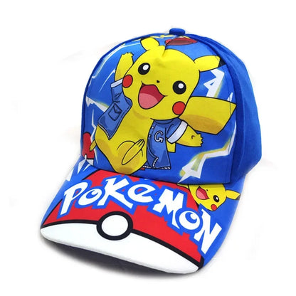 Pokemon Go Anime Figure Pikachu Polyester Baseball Cap Print Cartoon Peaked Cap Children's Dress Up Decoration Birthday Gifts