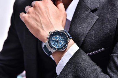 Montres à quartz pour hommes PAGANI DESIGN– Chronographe sportif de luxe, étanche, doté d'aiguilles luminescentes et d'un verre saphir avec traitement antireflet