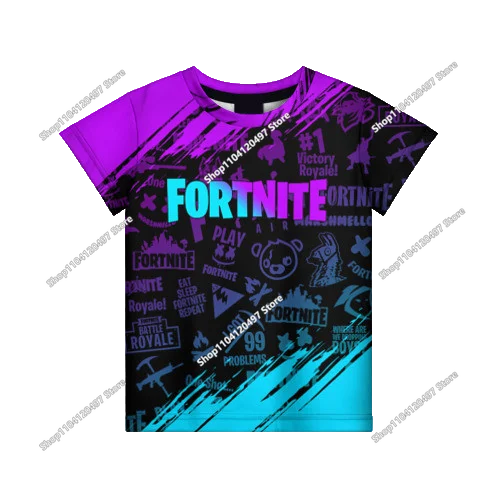 2026 Fortnite T-shirt Boys Summer Anime Game T Shirt Everyone T-Shirt Cute Tee Shirt Basic Battle Gamer Short Sleeve Man Tshirt