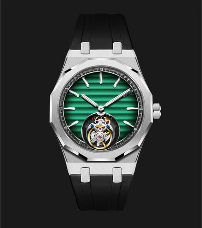 Raymondoya Men's Flying Tourbillon Movement Mechanical Automatic Luxury Watches Wristwatches Skeleton Watch Brand For Men Sapphire