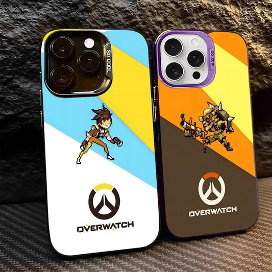Pouzdro na telefon Game O-Overwatch v pixelovém stylu pro iPhone 17 16 15 14 13 12 11 Pro MAX, matný nárazuvzdorný zadní kryt proti pádu
