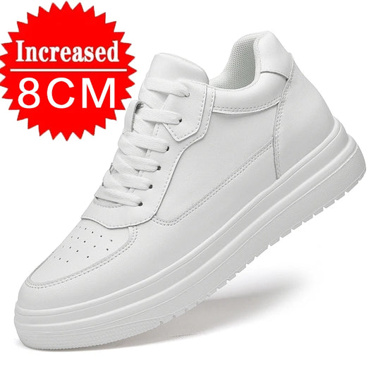 Sneakers da uomo, scarpe rialzate da uomo, scarpe casual alla moda, scarpe sportive comode in pelle, aumento di altezza 6/8/10 cm