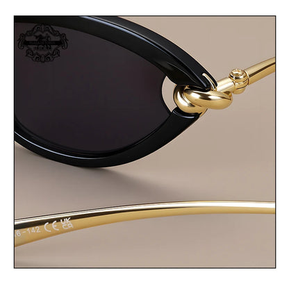 Trendy Luxury Brands Women's Cat Eye Tortoiseshell Sunglasses UV400 Oval Glasses For Woman Fashion Designer Classical Glasses
