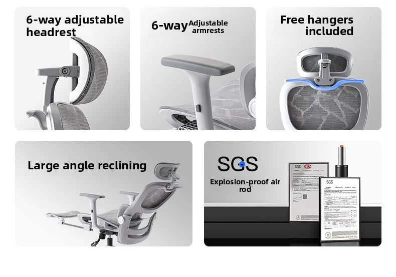 Ergonomic Office Chair Recliner Computer Chair with Adjustable Height, Swivel Gaming Chair, Lumbar Support, Comfortable E-Sports Chair
