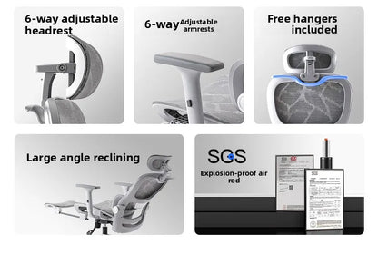 Ergonomic Office Chair Recliner Computer Chair with Adjustable Height, Swivel Gaming Chair, Lumbar Support, Comfortable E-Sports Chair