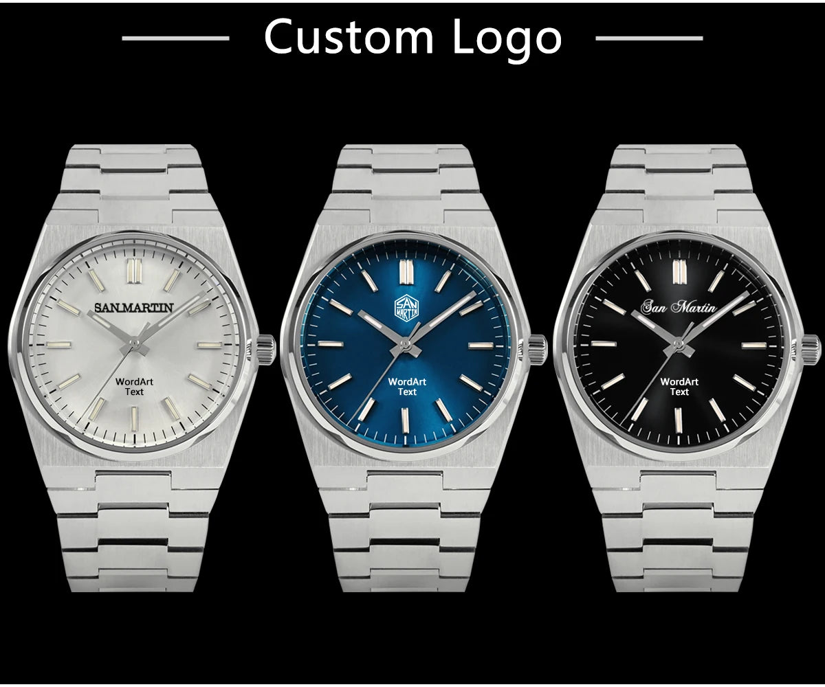 Relógio clássico de homem San Martin 40mm Miyota 9015, relógio de pulso mecânico automático de luxo elegante com bracelete de desengate rápido SN0023
