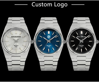 Relógio clássico de homem San Martin 40mm Miyota 9015, relógio de pulso mecânico automático de luxo elegante com bracelete de desengate rápido SN0023