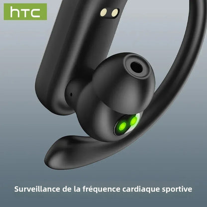 HTC NE61 Bluetooth Earphones – Premium Wireless Noise Reduction Sports Earbuds with AI Translator, Heart Rate Monitor &amp; HD Bass